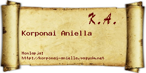 Korponai Aniella névjegykártya